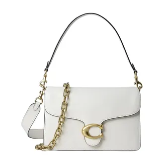 Coach Cross Body Bags, female, White, Size: ONE SIZE Chain Tabby Shoulder Bag