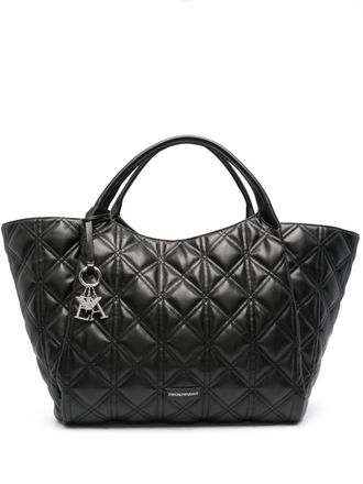 Emporio Armani oversized quilted tote bag - Black