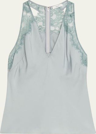 A.L.C. Wes Satin and Lace Tank Top