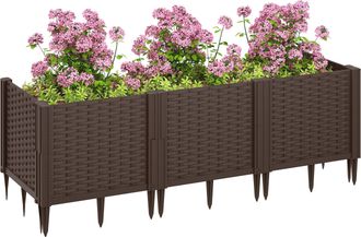 OUTSUNNY Plastic Planter Box Kit - Modular Raised Bed for Flowers - Herbs | TJ Hughes