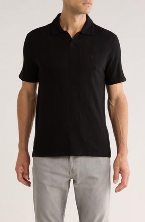 John Varvatos Leonardo Johnny Collar Polo in Black at Nordstrom, Size X-Large