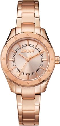 DKNY Women Watch, Rose Gold Color Case, Rose Gold Dial, Rose Gold Color Metal Bracelet, 3 Hands, 5 ATM