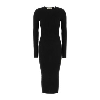 Fear of God Midi Dresses, female, Black, Size: XS Rib Long Sleeve Dress