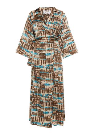 Usha Wikkeljurk Dames Bruin Veelkleurig