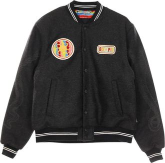 Octopus Vintage College Jack in Donkergrijs - Heren - Bomber jackets - Grijs - XS - Jassen