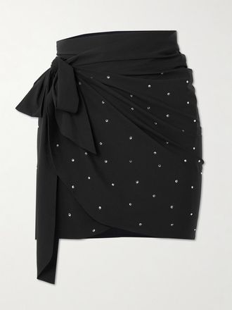 Hunza G Pareo In Jersey Con Cristalli Swarovski - Nero