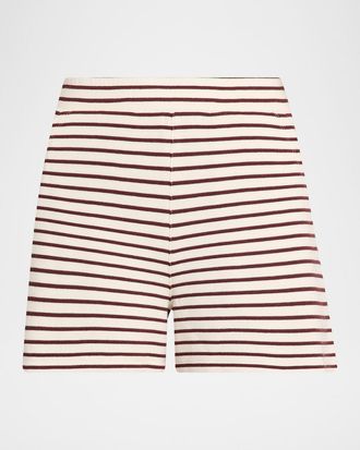Veronica Beard Brighton Striped Knit Shorts