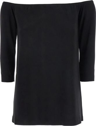 Norma Kamali Tops, Dames, Zwart, S, Polyester, Off Shoulder Top