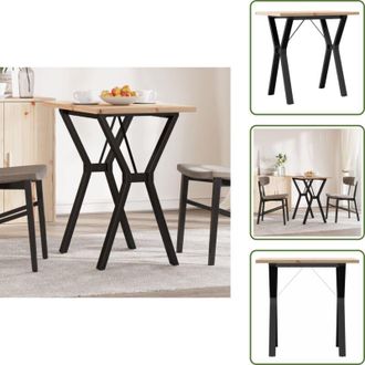 vidaXL The Living Store Tavolo da Pranzo Telaio a Y 80x50x75,5 cm Legno Pino e Acciaio - Tavolo da pranzo in pino