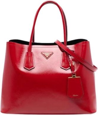 Prada Pre-owned Tote Bags, female, Red, Size: ONE SIZE Pre-owned Satchel