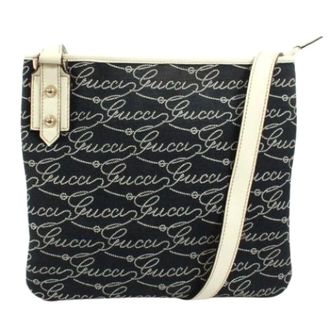 Gucci Pre-owned Vintage Schoudertas - Dames - Pre-owned - Blauw - Maat: ONE Size Leer