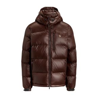 Polo Ralph Lauren Gorham Glanzende Donsjas - Heren - Winterjassen - Bruin - M - Leer - Jassen