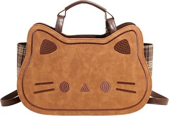 Generic Pufei PU Leather Shoulder Bag Fashion Handbag Funny Backpack for Women Travel (Coffee)