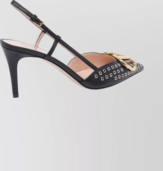 Valentino Garavani pointed toe slingback pumps featuring studs