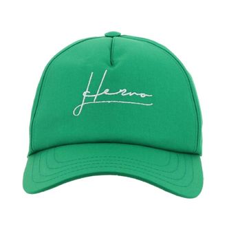 Herno Caps, female, Green, Size: ONE SIZE Cotton Logo Cap