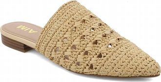 Mia Womens Jany Woven Raffia Pointed-Toe Mules In Natural