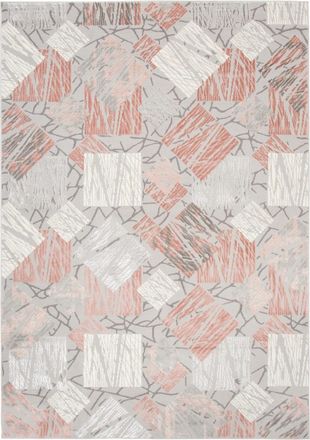 Tapiso Alfombra de salón salmón gris crema 3d 250 x 350 cm