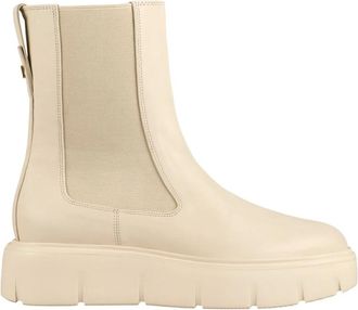 H&ouml;gl Enkellaarsjes - Dames - Chelseaboots - Beige - 41 EU - Leer - Schoenen