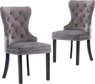 vidaXL Vidaxl - Sillas De Comedor 2 Unidades Terciopelo Gris