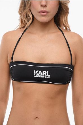Karl Lagerfeld Bandeau Bikini Top with Printed Contrasting Details size Xs
