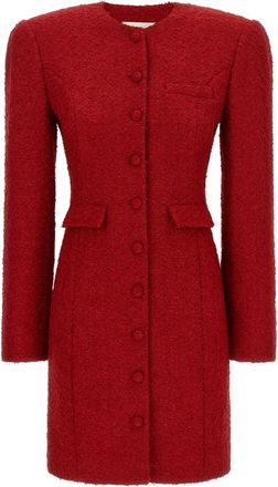 Magda Butrym 35 Mini Blazer Jurk - Dames - Feestkleedjes - Rood - XS - Wol - Kleedjes