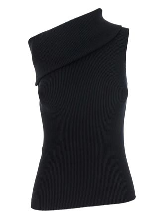 Rick Owens Top Athena asimmetrico a coste - Nero