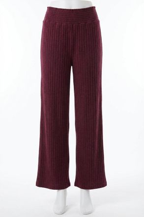 Z Supply Dawn Smocked Rib Pant In Merlot