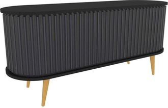 Dmora Dmora - Mueble de televisión Desteve, Aparador de salón, Mueble bajo para tv, Base de pared equipada, 140x43h64 cm, Negro y Antracita