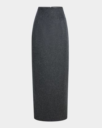 Khaite Loxley Virgin Wool-Blend Midi Skirt
