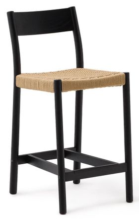 K Home Hochwertiger Massivholz Barstuhl Xalla - Eiche/Schwarz