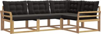 vidaXL Vidaxl Conjunto De Sof&aacute;s De Exterior 4 Uds. Blanco Y Negro