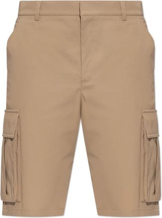 Balmain Cotton Canvas Cargo Bermuda Shorts - Heren - Korte Broeken - Beige - XL - Katoen - Korte Broeken