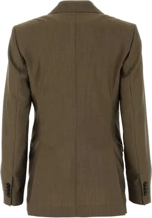 Max Mara Womens Mud Wool Blend Apice Blazer Cuoio Exterior: Virgin Mohair Giacche E Gilet Jacket