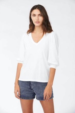 Sundays Edith Elbow Sleeve Top In White