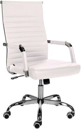 Clp Silla de oficina giratoria regulable en Simil cuero Blanco