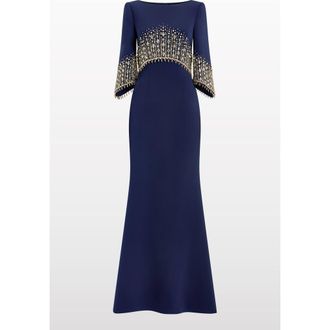 Jenny Packham Electrica Embellished Maxi Dress in Midnight Kiss at Nordstrom, Size 10 Uk