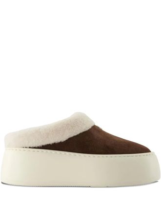 Giuseppe Zanotti suede platform mules - Brown