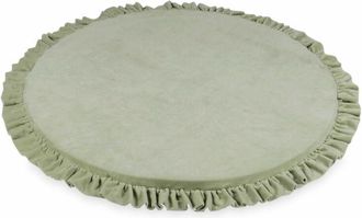OEM Alfombra De Juego Para Ni&ntilde;os Redonda De 100 Cm Con Volantes, Terciopelo Suave Menta Claro