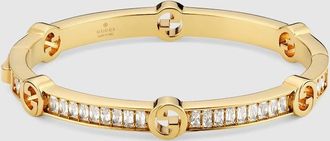 Gucci Blondie Crystal Bangle Bracelet, Gold-toned metal, Gold-toned metal