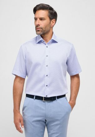 Eterna Kurzarmhemd ETERNA MODERN FIT, Herren, Gr. 40, Normalgr&ouml;ssen, hellblau, Twill, 100% Baumwolle, tailliert, Hemden Kurzarmhemd, NON IRON (b&uuml;gelfrei)