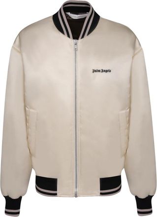 Palm Angels Beige Jas Aw 23 Stijl - Dames - Bomber jackets - Beige - XS - Polyester - Jassen