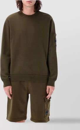 C.P. Company diagonal fleece crew neck sweater