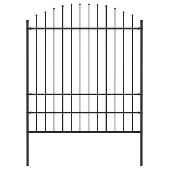 Berkfield Home Garden Fence with Spear Top Steel in Black