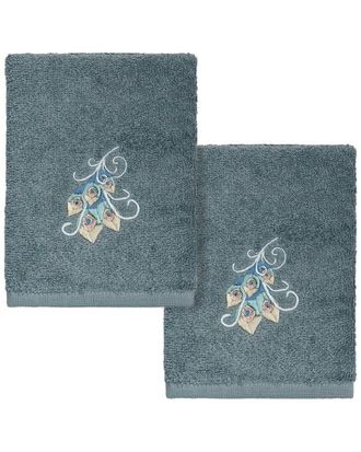 Linum Home Textiles 100% Turkish Cotton Penelope 2Pc Embellished Washcloth Set