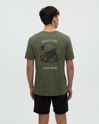 tentree Have You Seen Him Floatie T-Shirt in Deepoliveheather/midnightblue at Nordstrom, Size Xx-Large