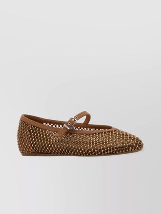 Le Silla crystal-embellished mesh ballerina shoes