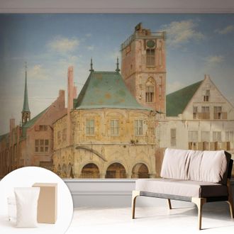 Tulup Carta Da Parati Non Tessuto - Con Colla Inclusa Per Camera Da Letto - Facile Da Applica - Motivo Decorativo Municipio Storico 312x219 Cm
