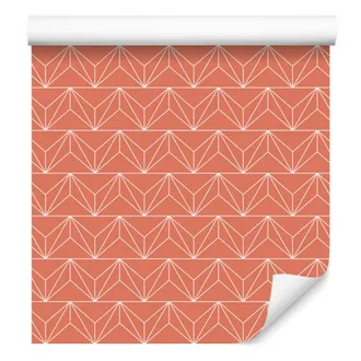 OEM Carta Da Parati Con Motivo Geometrico Corallo E Pesca 50x1000 Cm