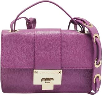 Jimmy Choo London Pre-owned Handbags, female, Purple, Size: ONE SIZE Pre-owned Leather Handbag