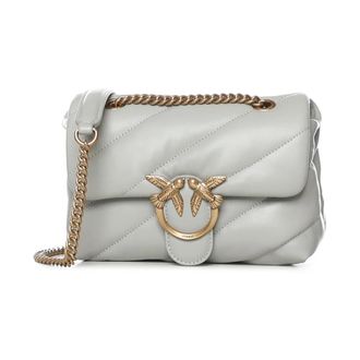 Pinko Love Puff Mini Schoudertas - Dames - Schoudertassen - Grijs - ONE Size - Katoen - Tassen